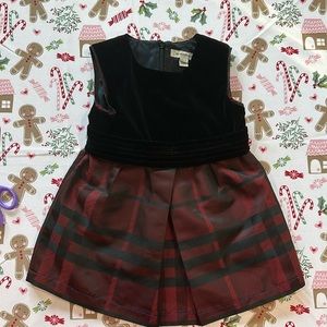 Authentic Burberry Toddler Dress Size 3 Velvet and Red and Black Plaid